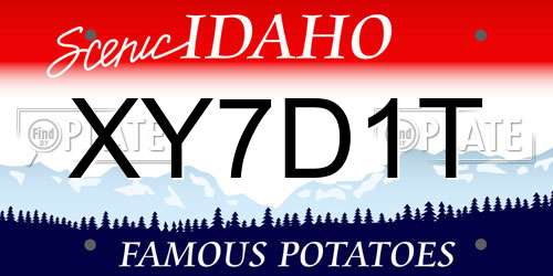 XY7D1T Idaho License Plate