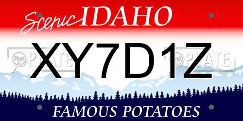 XY7D1Z Idaho License Plate