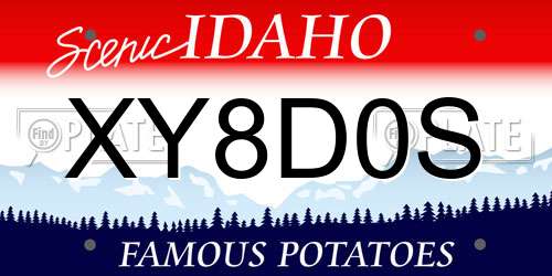 XY8D0S Idaho License Plate