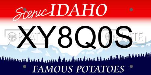 XY8Q0S Idaho License Plate