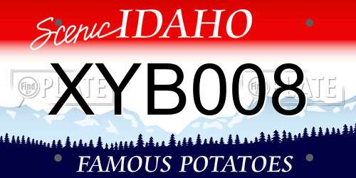 XYB008 Idaho License Plate