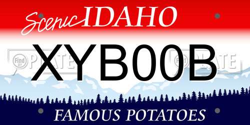 XYB00B Idaho License Plate