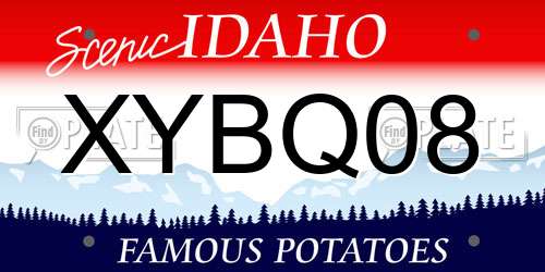 XYBQ08 Idaho License Plate