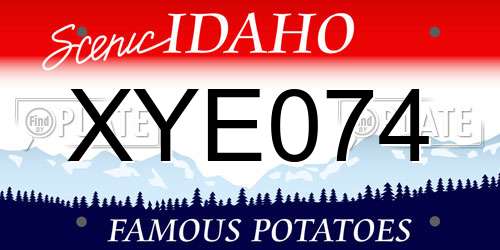 XYE074 Idaho License Plate