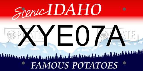 XYE07A Idaho License Plate