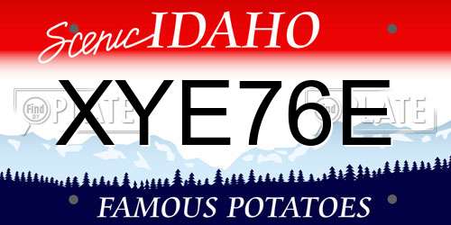 XYE76E Idaho License Plate