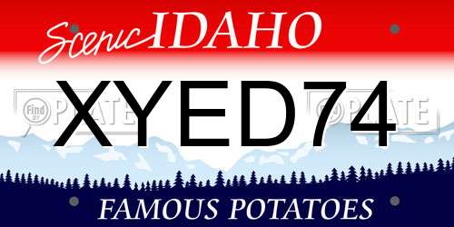 XYED74 Idaho License Plate
