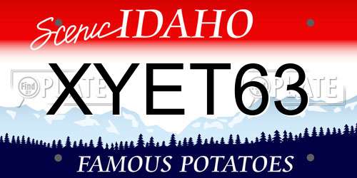 XYET63 Idaho License Plate