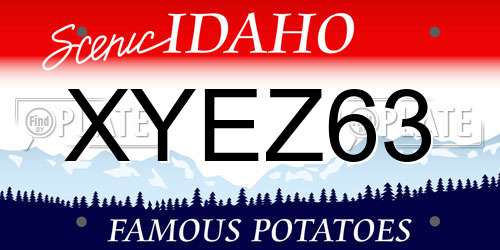 XYEZ63 Idaho License Plate