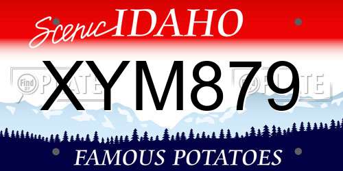 XYM879 Idaho License Plate