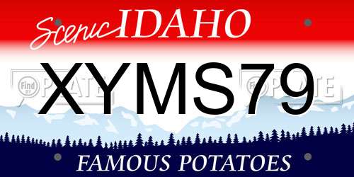 XYMS79 Idaho License Plate