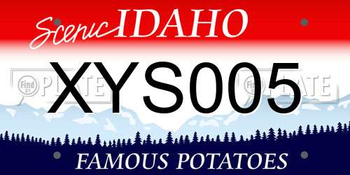 XYS005 Idaho License Plate