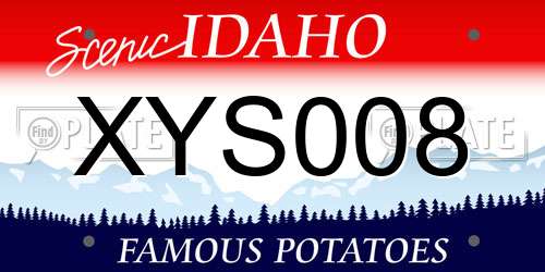 XYS008 Idaho License Plate