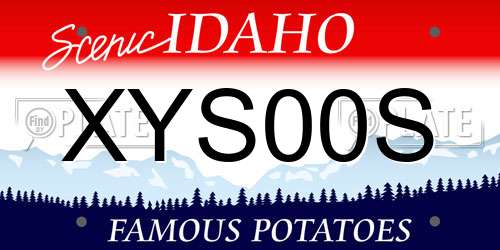 XYS00S Idaho License Plate