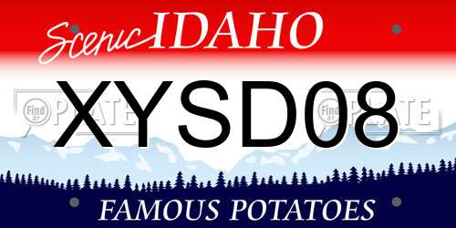 XYSD08 Idaho License Plate