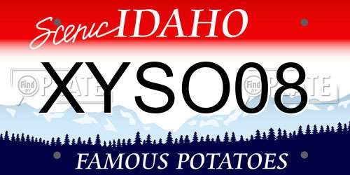 XYSO08 Idaho License Plate