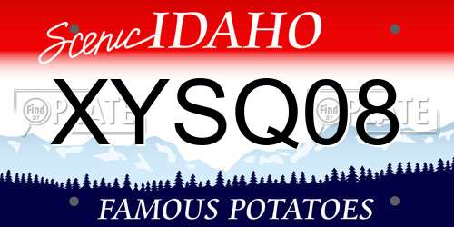 XYSQ08 Idaho License Plate