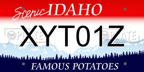 XYT01Z Idaho License Plate