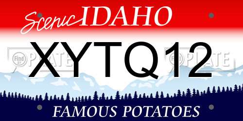 XYTQ12 Idaho License Plate