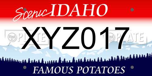 XYZ017 Idaho License Plate