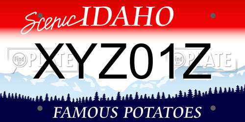 XYZ01Z Idaho License Plate