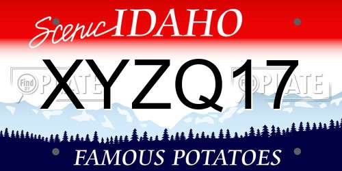 XYZQ17 Idaho License Plate