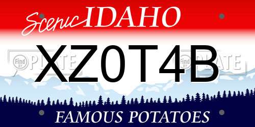 XZ0T4B Idaho License Plate
