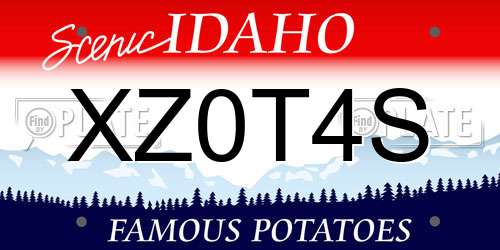 XZ0T4S Idaho License Plate