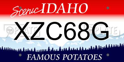 XZC68G Idaho License Plate