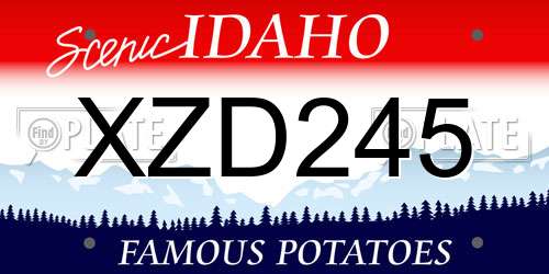 XZD245 Idaho License Plate