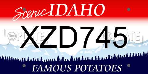 XZD745 Idaho License Plate