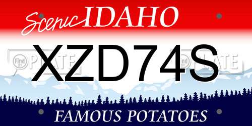 XZD74S Idaho License Plate