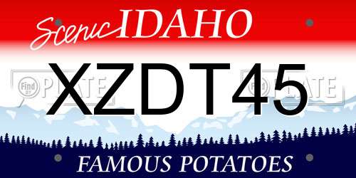 XZDT45 Idaho License Plate