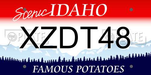 XZDT48 Idaho License Plate