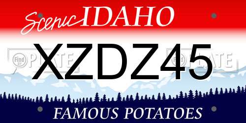XZDZ45 Idaho License Plate