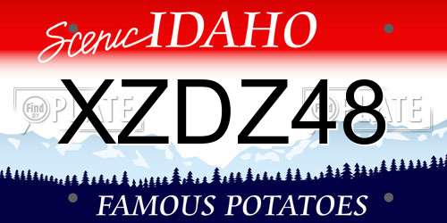 XZDZ48 Idaho License Plate