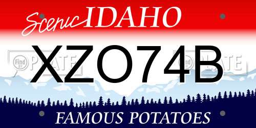 XZO74B Idaho License Plate