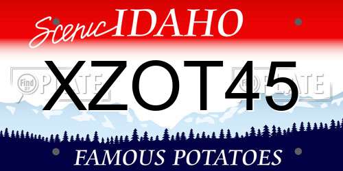 XZOT45 Idaho License Plate