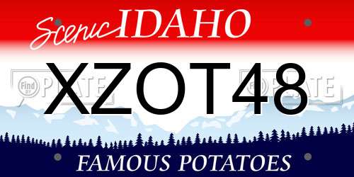 XZOT48 Idaho License Plate