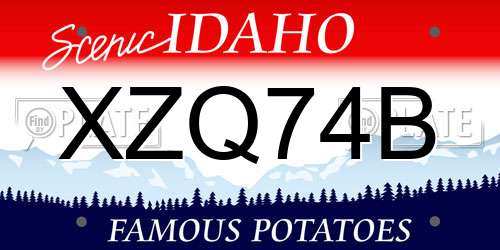 XZQ74B Idaho License Plate