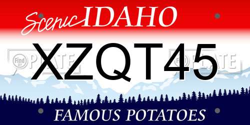 XZQT45 Idaho License Plate