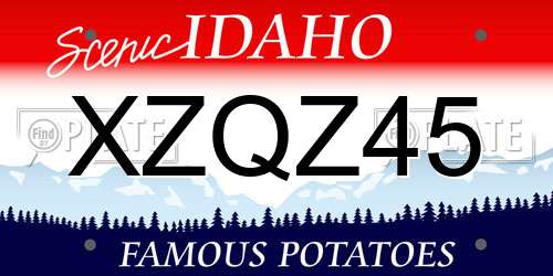 XZQZ45 Idaho License Plate