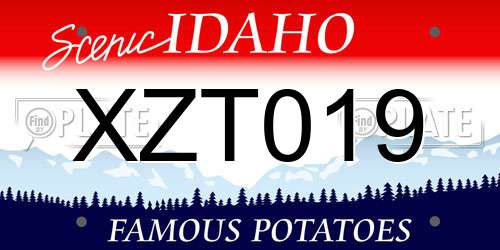 XZT019 Idaho License Plate