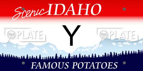 Y Idaho License Plate