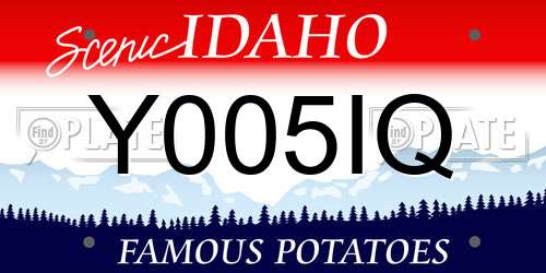 Y005IQ Idaho License Plate