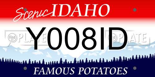 Y008ID Idaho License Plate