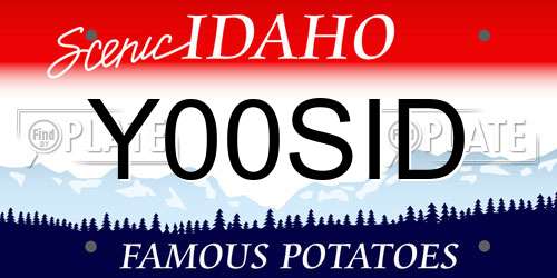 Y00SID Idaho License Plate