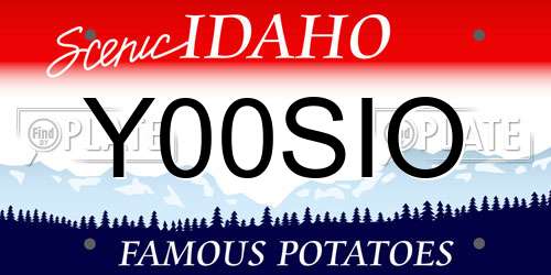 Y00SIO Idaho License Plate