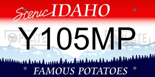 Y105MP Idaho License Plate