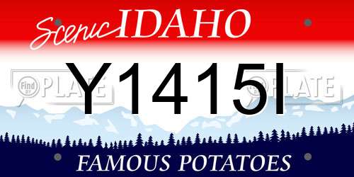 Y1415I Idaho License Plate